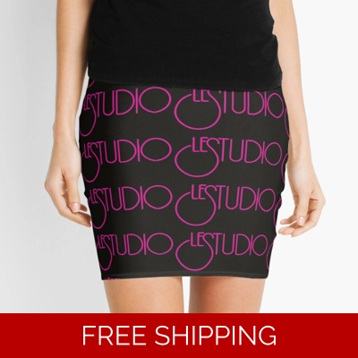 Mini Skirt Black Original Hot Pink Multi logo